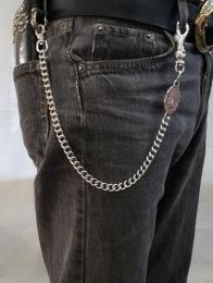 21WCB-SK002SS :WALLET CHAIN/SKULL&GUADALUPE MARIA