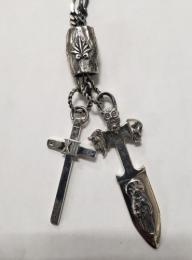 22NT-PCDC001SS : PENDANT & CHAIN / CROSS & DAGGER