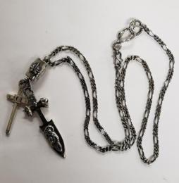 22NT-PCDC001SS : PENDANT & CHAIN / CROSS & DAGGER