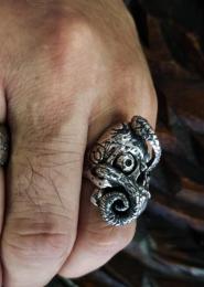 19R-SS101SS : RING / SKULL & SNAKE