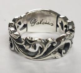 19R-MFCA001SS : Flower Carving RING AGAVE