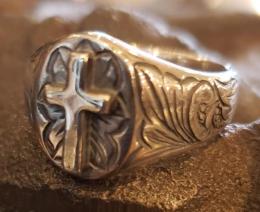 18R-OVEG010SS : OVAL ENGRAVING RING / CROSS
